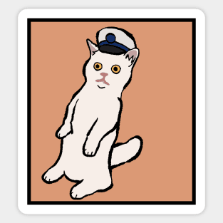 Captain Cat Meme Sticker